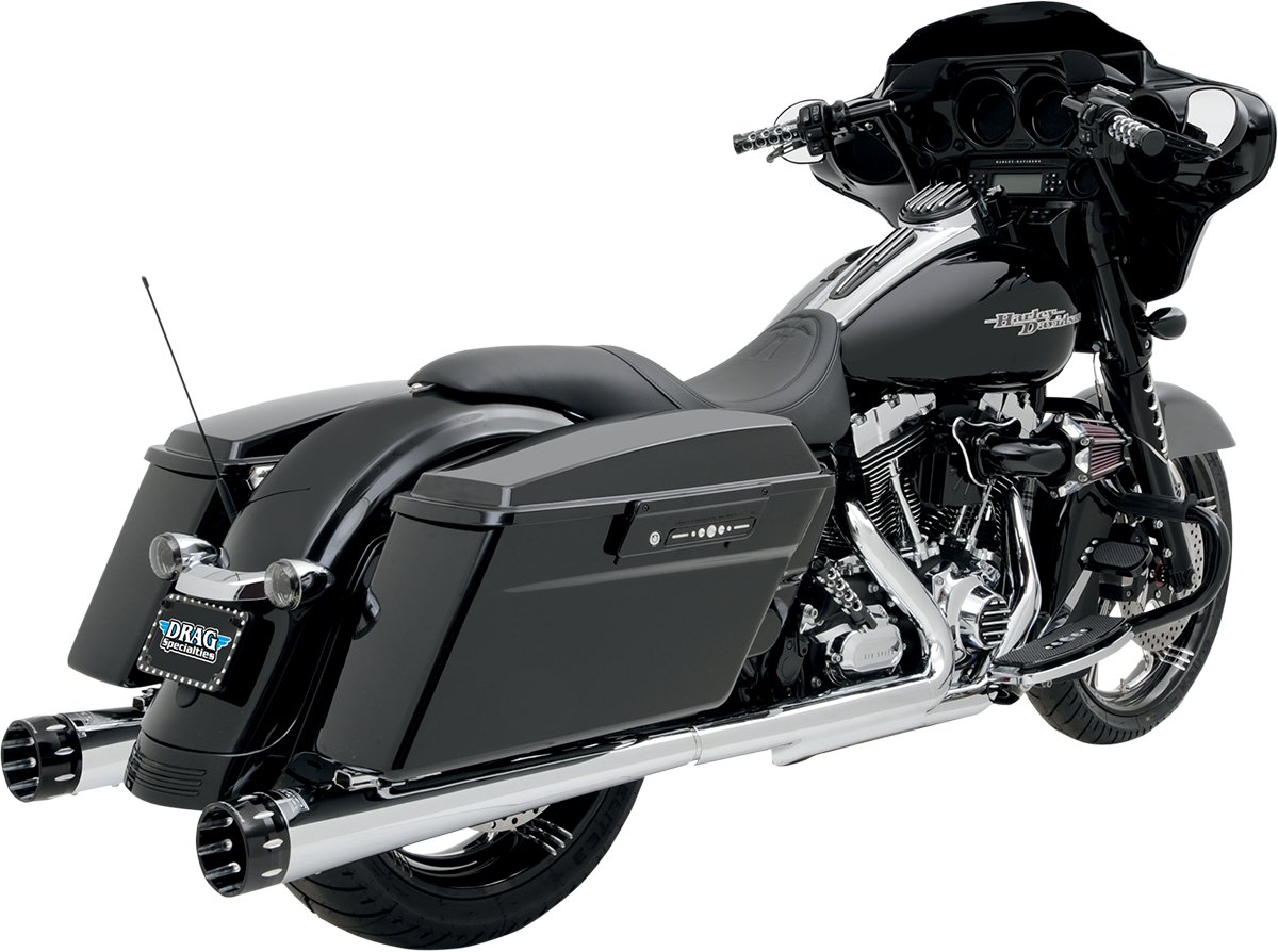 BASSANI XHAUST Megaphone Mufflers - Chr/Pol - Tapered - Performance Baffle FLH-517L