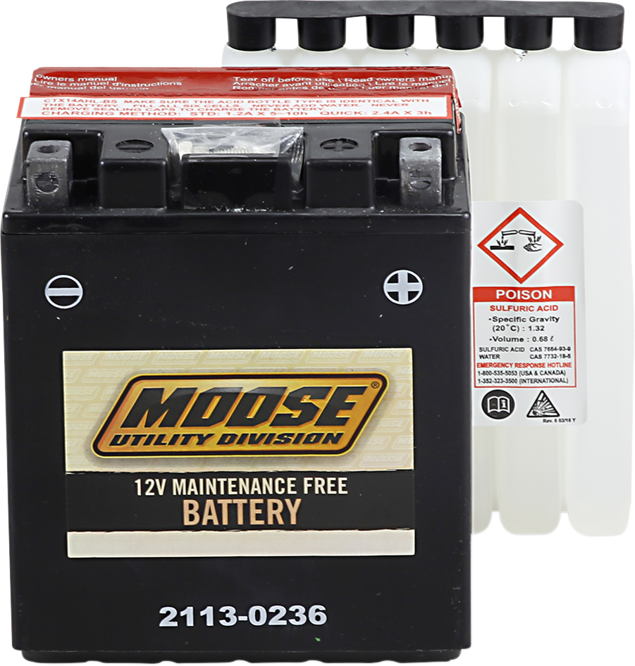 MOOSE UTILITY AGM Battery - YTX14AHL-BS 2113-0236