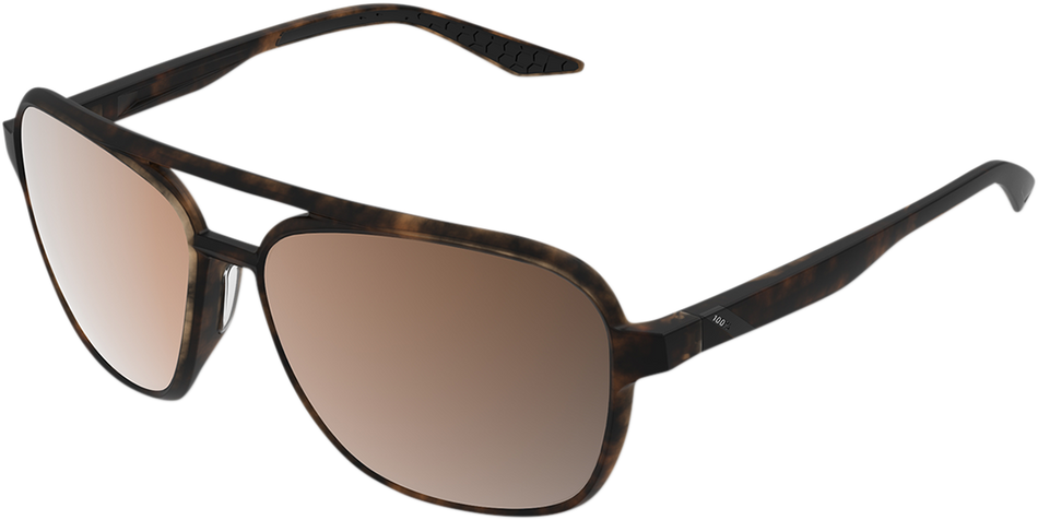 100% Kasia Aviator Sunglasses - Round - Havana - Bronze Polarized 61042-089-49