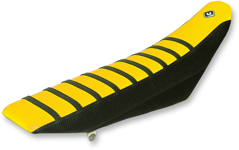 FLU DESIGNS INC. Pro Rib Seat Cover - Yellow/Black - RMZ450 '05-'17 45505