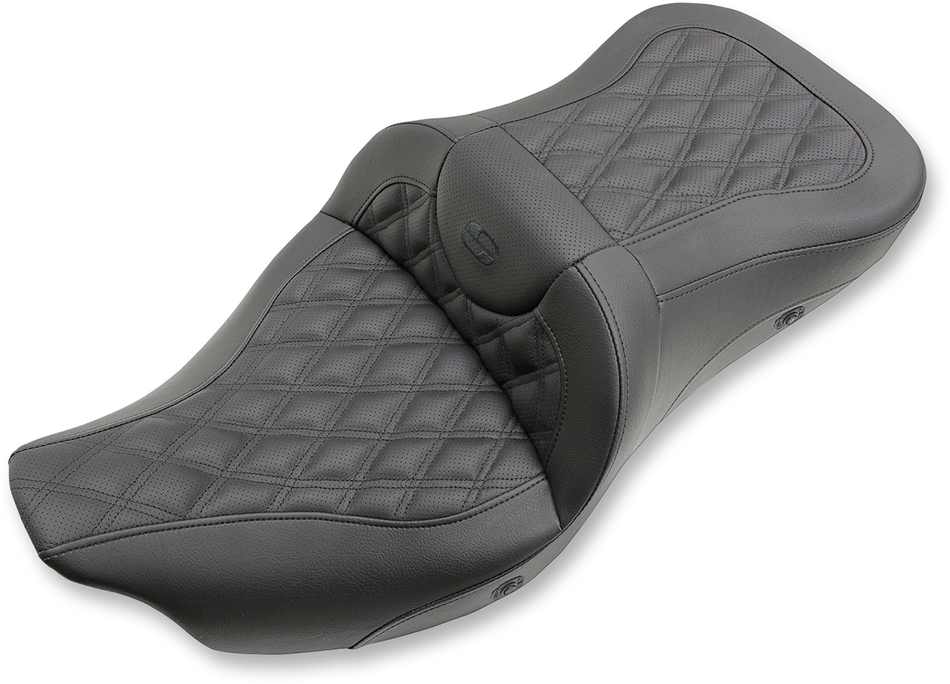 SADDLEMEN Extended Reach Road Sofa Seat - Lattice Stitched - Heated - '08-'23 FL 808-07B-184HCT