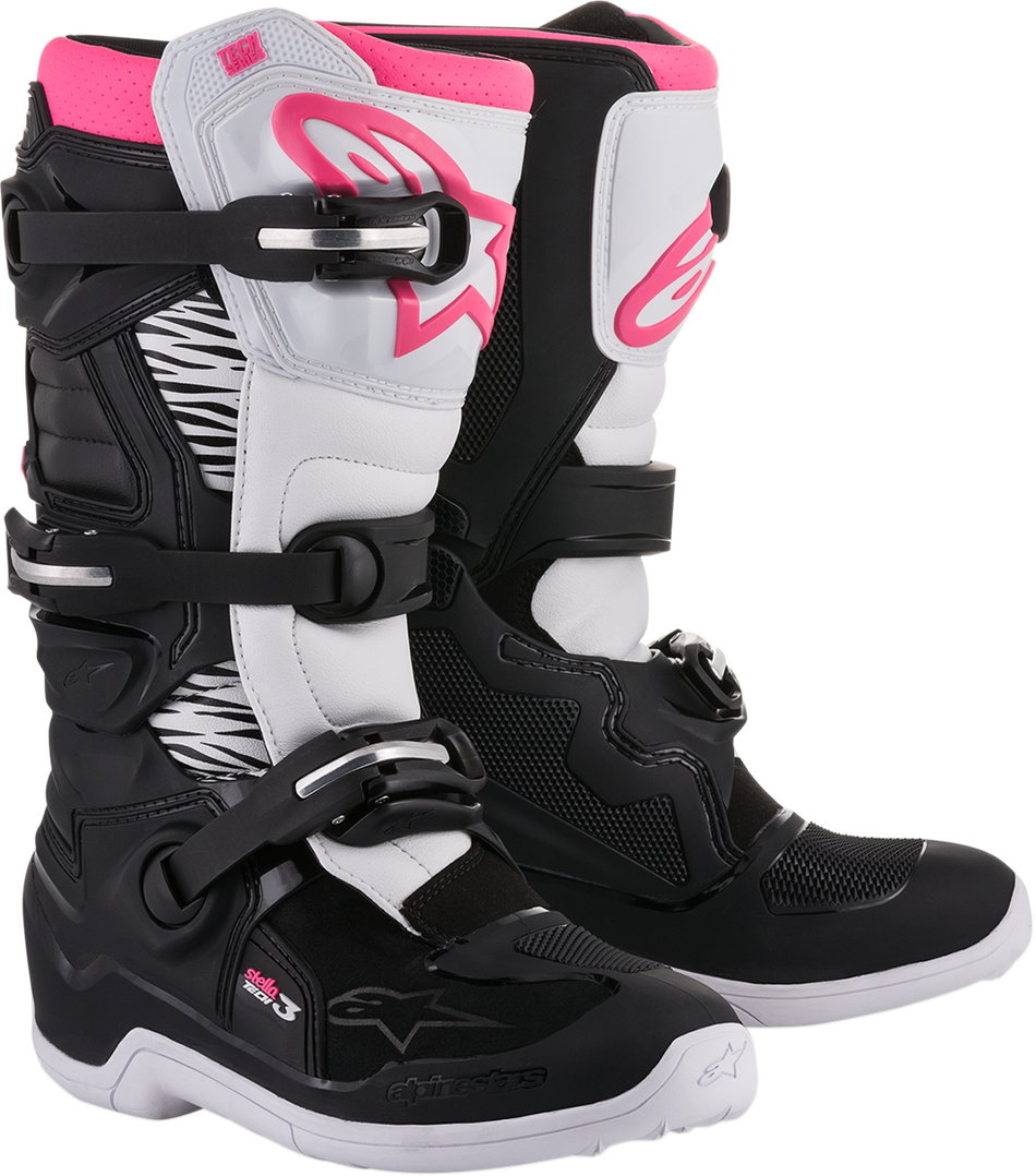 ALPINESTARS Stella Tech 3 Boots - Black/White/Pink - US 9 2013218-130-9