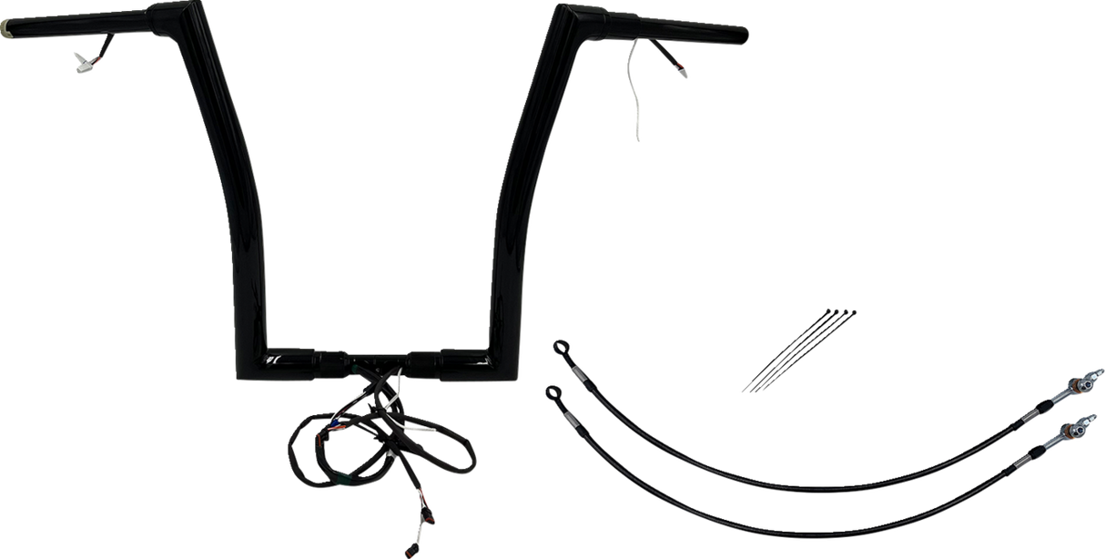 FAT BAGGERS INC. Handlebar Kit - Flat Top - 16" - Black 601316-B