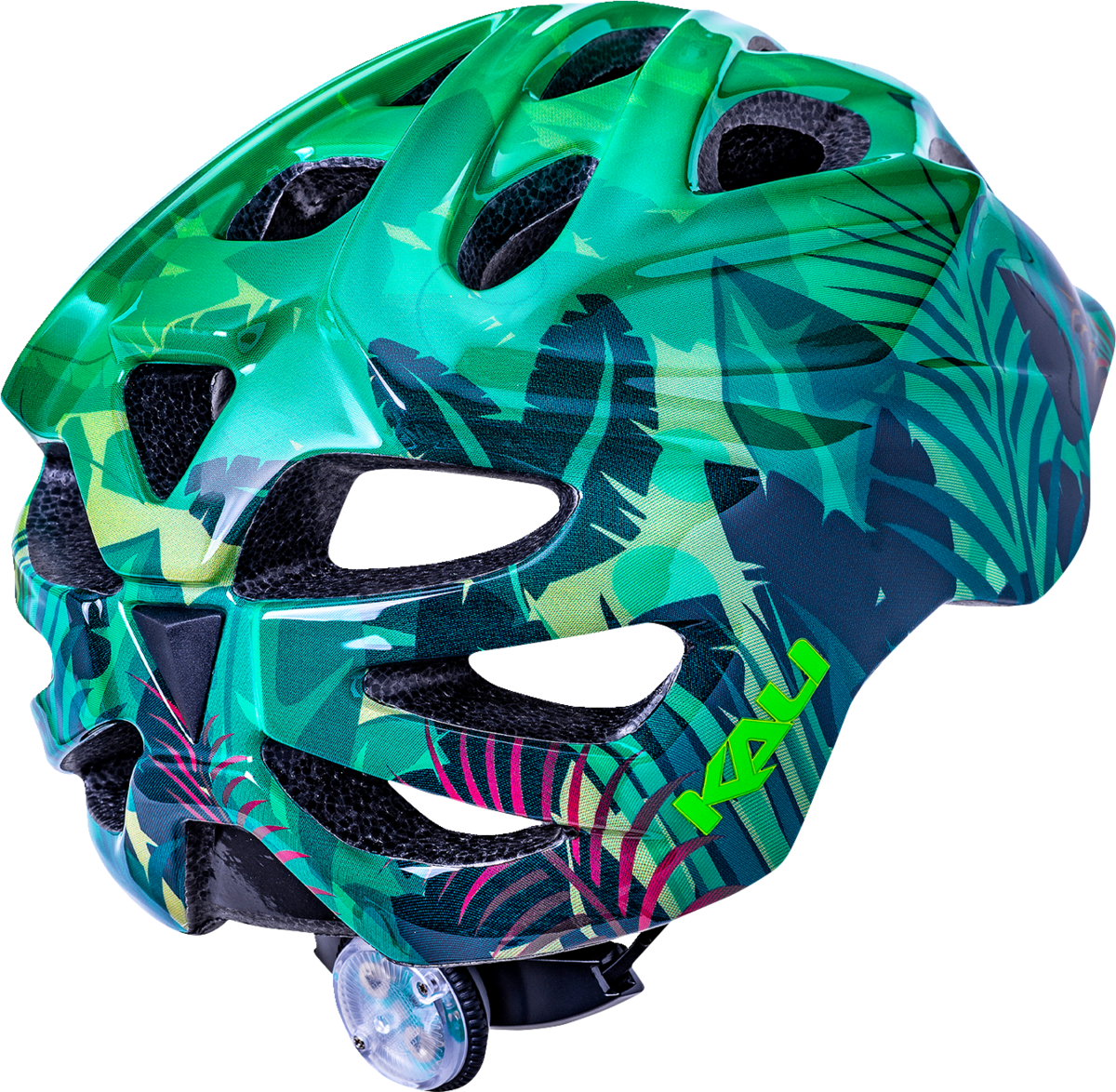 KALI Child Chakra Lighted Helmet - Jungle - Gloss Green - Small 0221022215