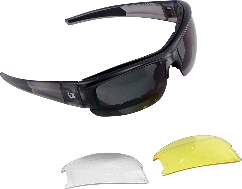 BOBSTER Rally Convertible Sunglasses - Matte Transparent Black - Interchangeable Lens BRAL001