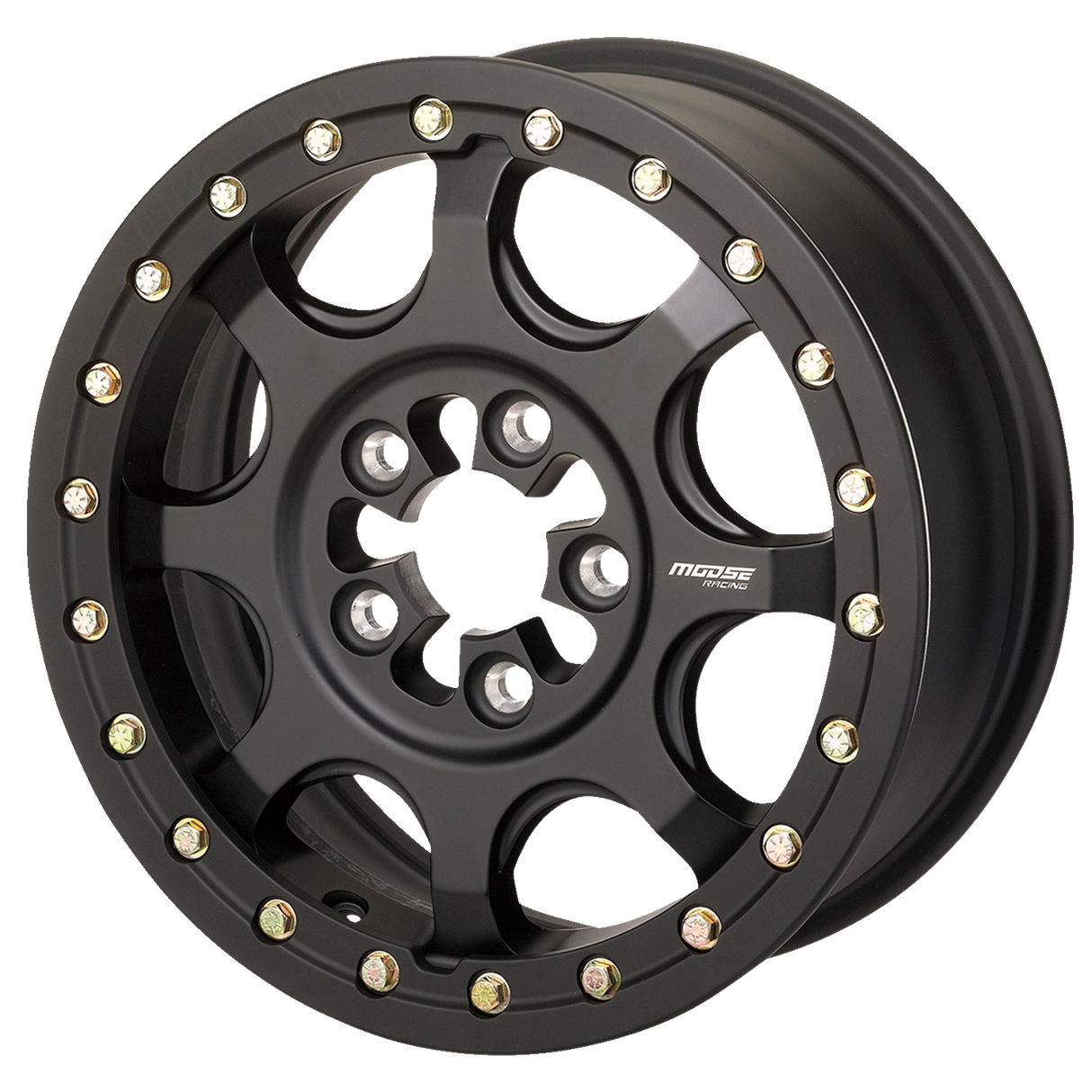 Rueda MOOSE UTILITY - 351X Beadlock de 5 lengüetas - Delantera/Trasera - Negro satinado - 15x7 - 5/4.5 - 5+2 351BM157545SB64 