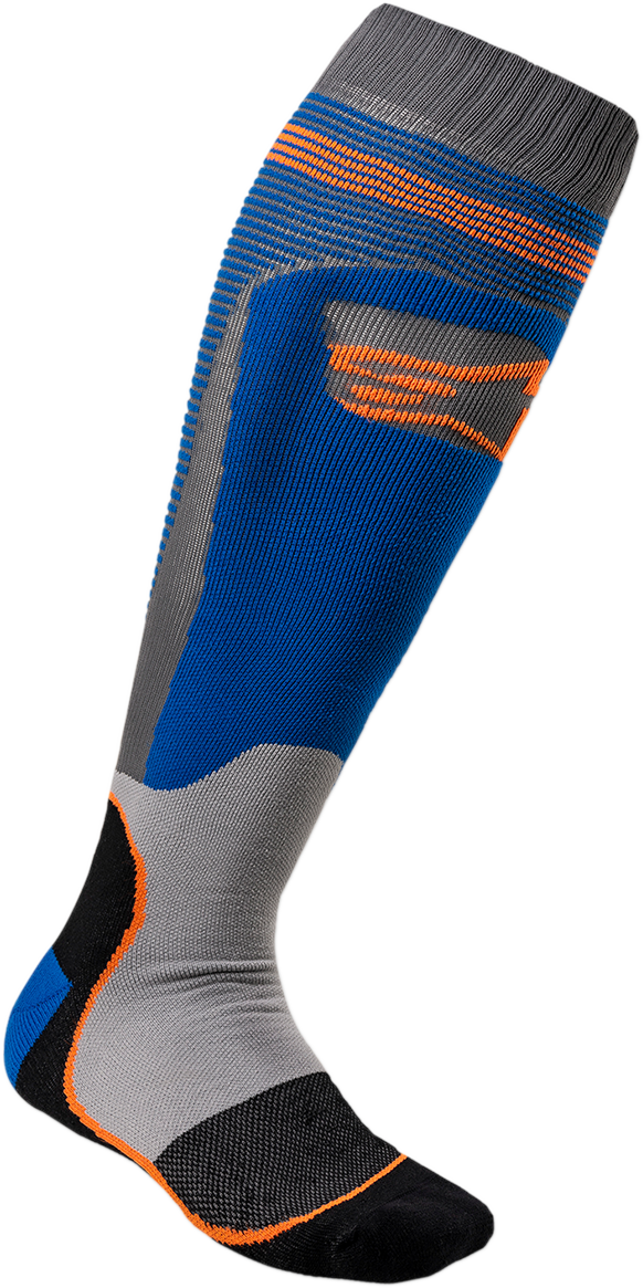 ALPINESTARS MX Plus 1 Socks - Blue/Orange - Large/2XL 4701820-7042L2X