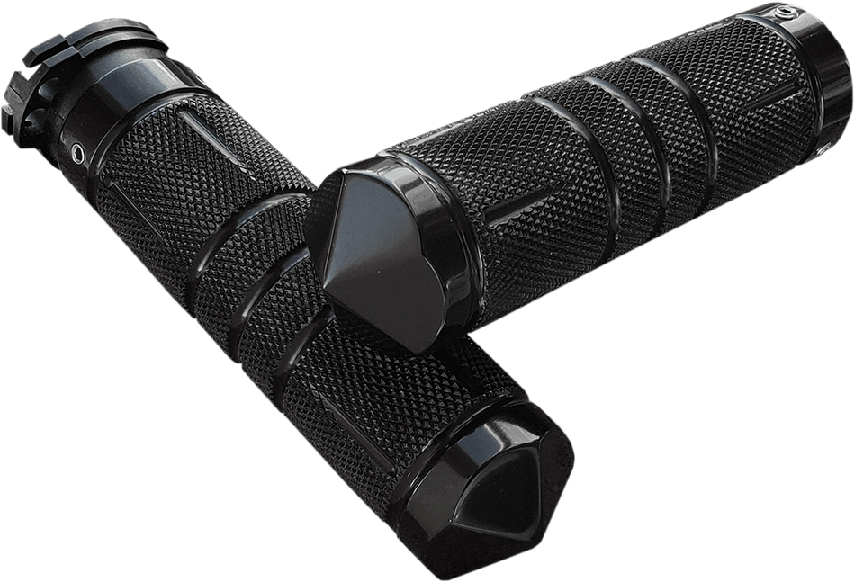 ACCUTRONIX Grips - Knurled - Diamond - Cable - Black GR100-SKIB