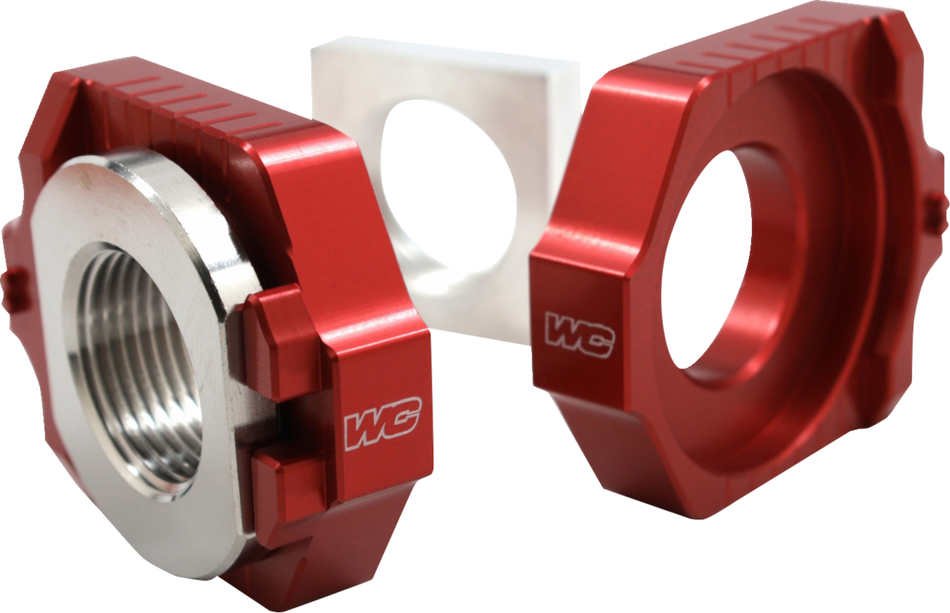 WORKS CONNECTION Elite Axle Block Kit - Red 17-256