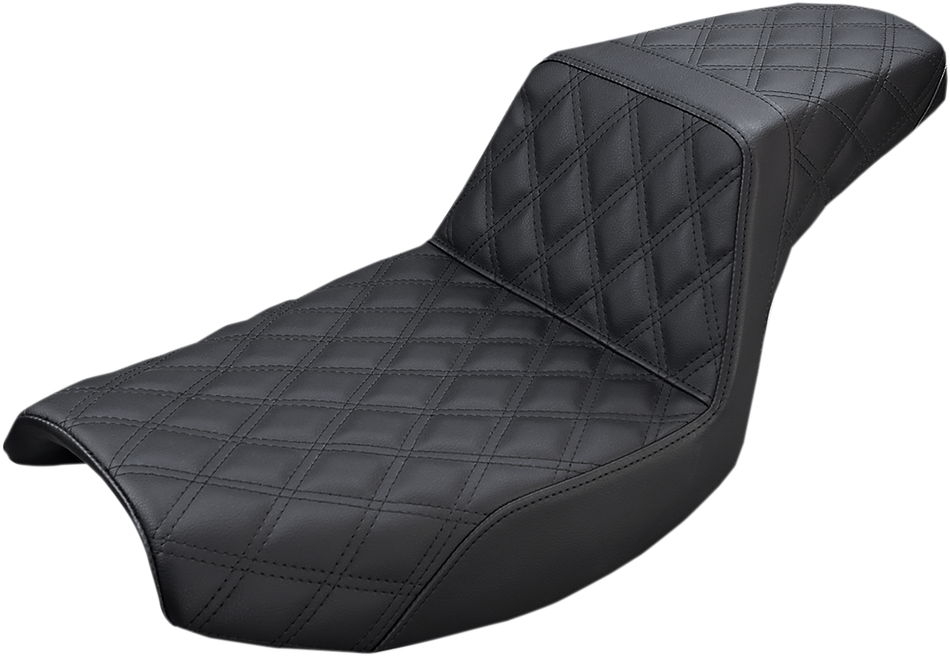SADDLEMEN Step-Up Seat - Full Lattice Stitch - Black - FXR 882-09-175
