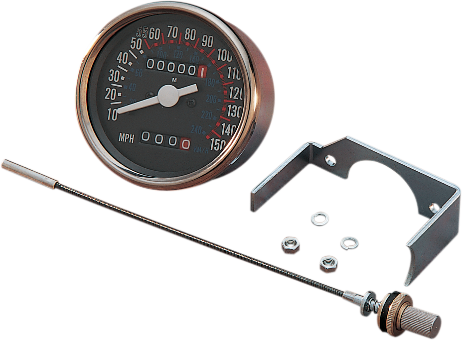 DRAG SPECIALTIES 3-1/8" Dash Mount Speedometer 72307