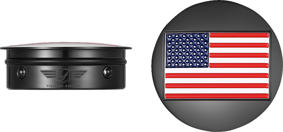 FIGURATI DESIGNS Swing Arm Covers - American Flag - Custom - Reversed - Black FD21R-AF-BK
