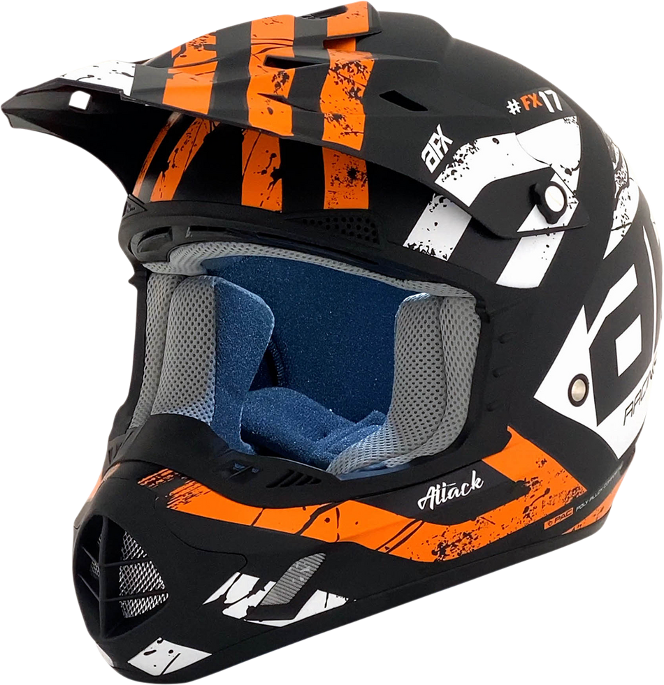 AFX FX-17Y Helmet - Attack - Matte Black/Orange - Small 0111-1405