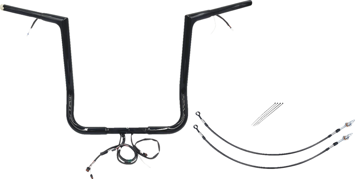 FAT BAGGERS INC. Handlebar Kit - Flat Top - 16" - Black 701216-B