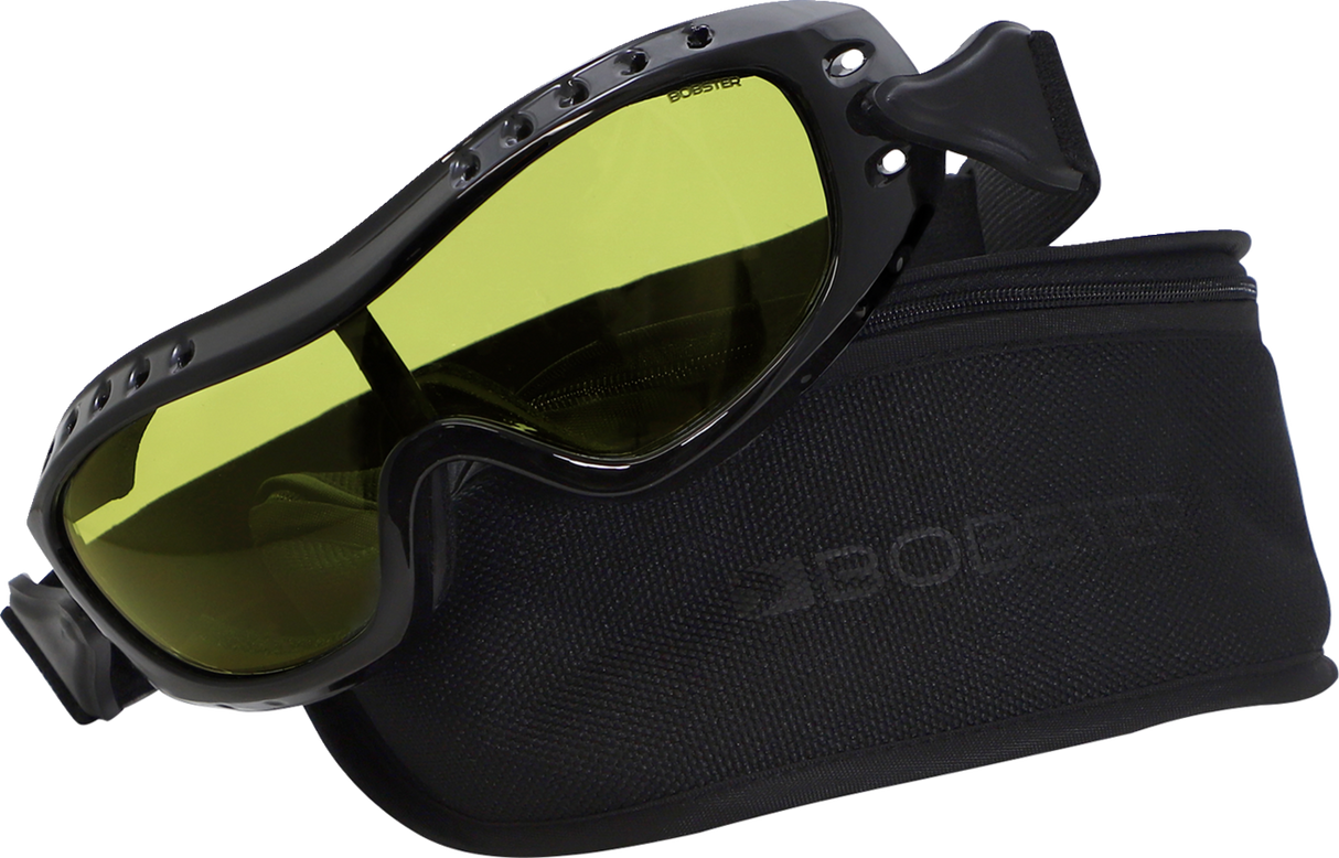 BOBSTER Night Hawk Goggles - Gloss Black - Yellow BHAWK01Y