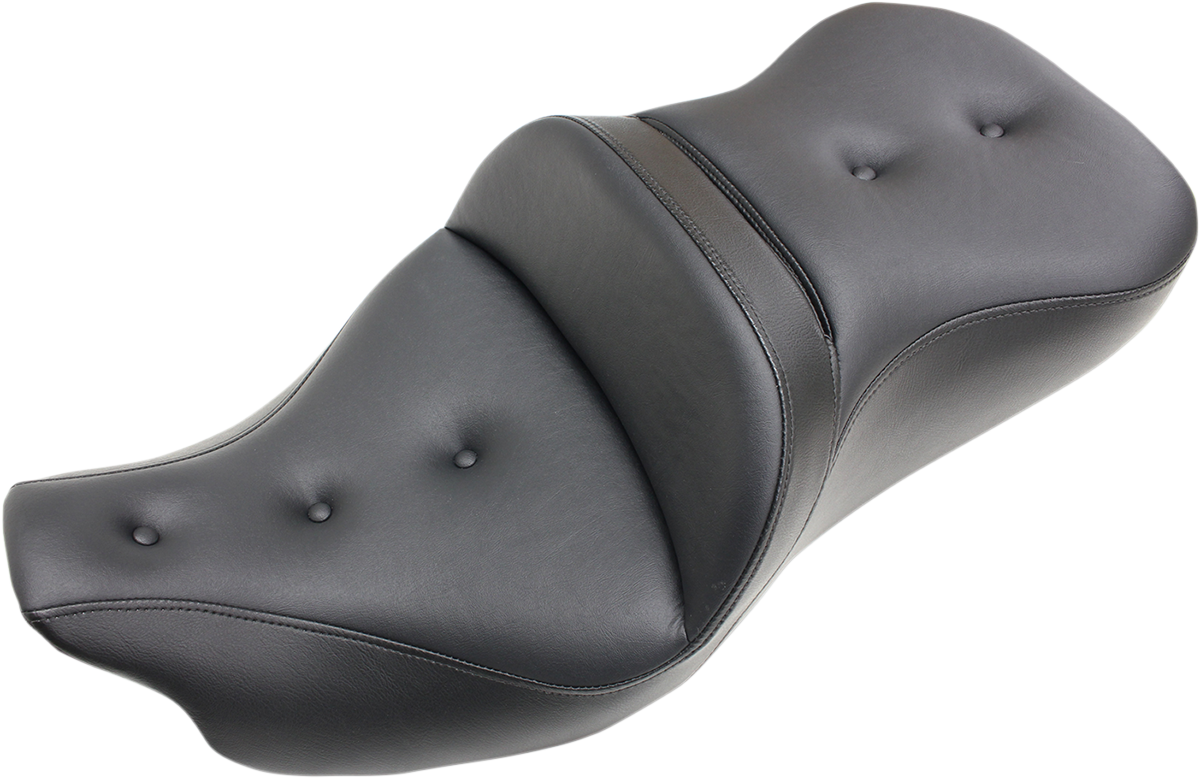 SADDLEMEN Pillow-Top Roadsofa Seat - with Backrest - Black - FLH/FLT '08-'23 808-07B-181