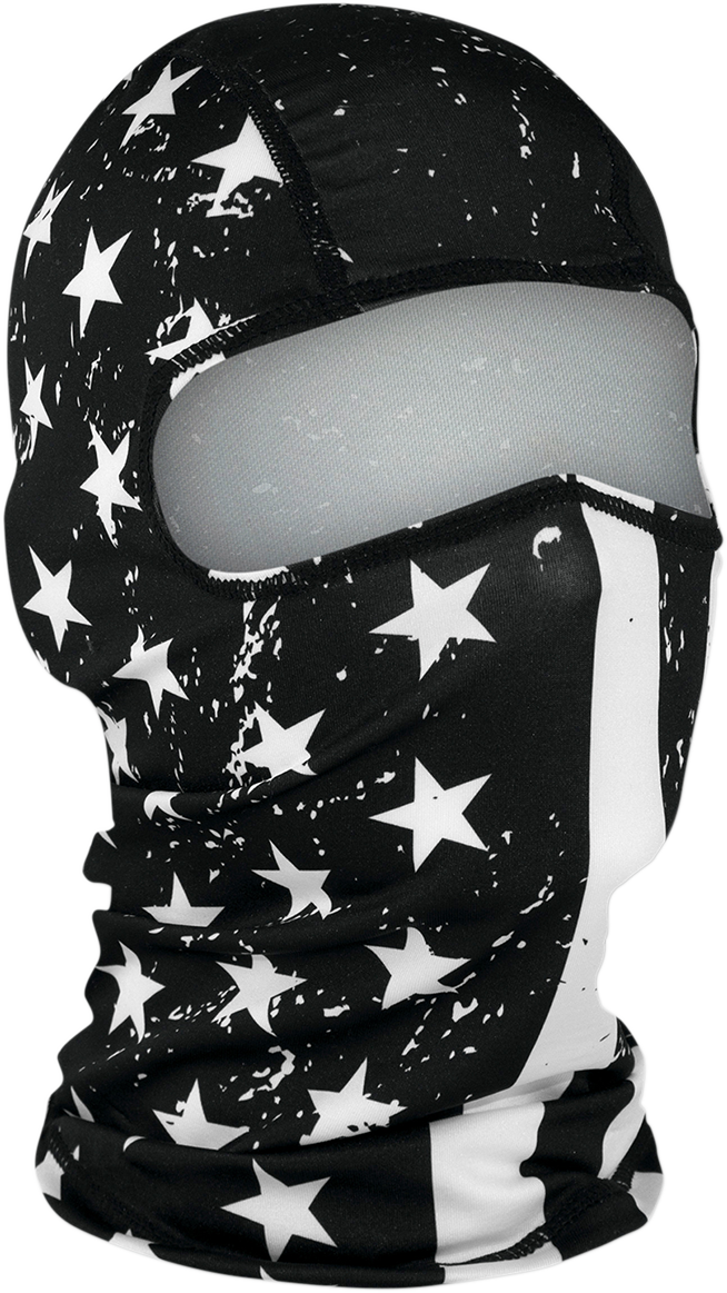 ZAN HEADGEAR Balaclava - Black/White - Flag WBP091