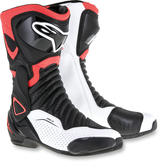 ALPINESTARS SMX-6 v2 belüftete Stiefel – Schwarz/Weiß/Rot fluoreszierend – US 9,5 / EU 44 2223017-1320-44