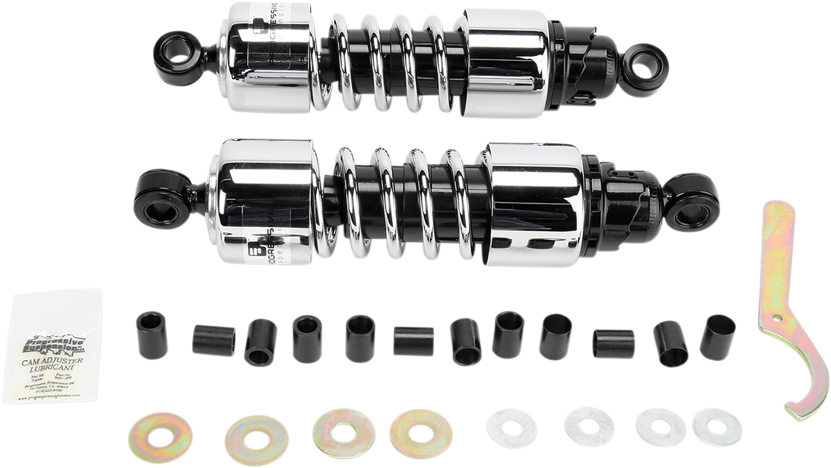 PROGRESSIVE SUSPENSION Shocks - 412 Cruiser Series - Chrome - 11.5" - Heavy Duty 412-4201C