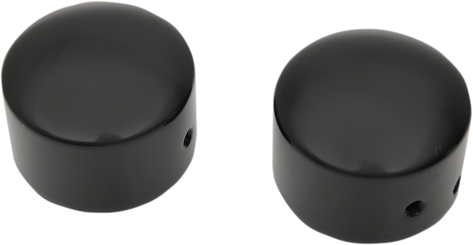 DRAG SPECIALTIES Axle Caps - Black - Front - FLT W16-0331GB