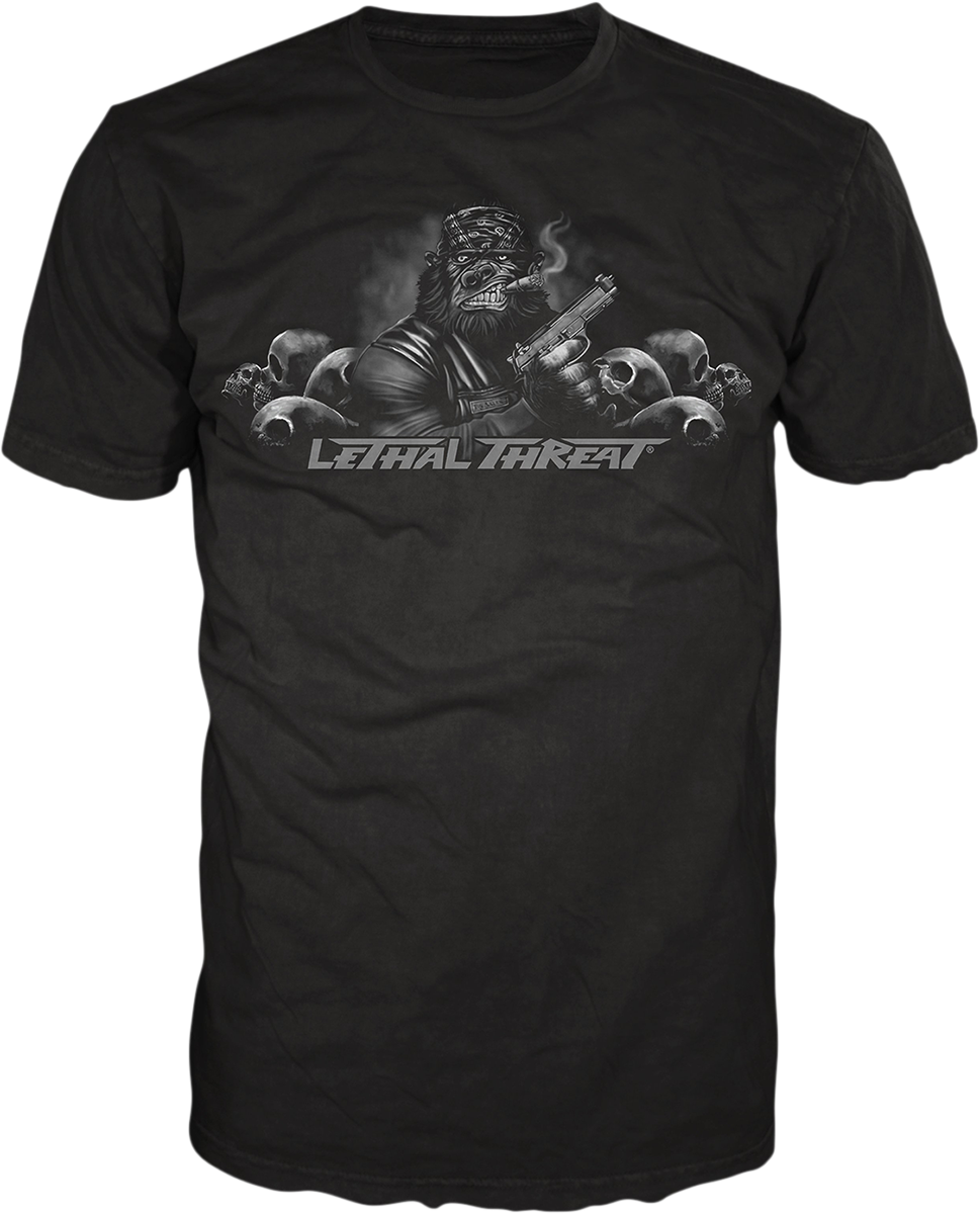 LETHAL THREAT Gorilla mit Pistolengriff T-Shirt - Schwarz - 2XL LT20732XXL 