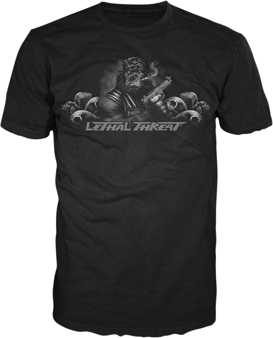 LETHAL THREAT Pistol Packing Gorilla T-Shirt - Black - Large LT20732L