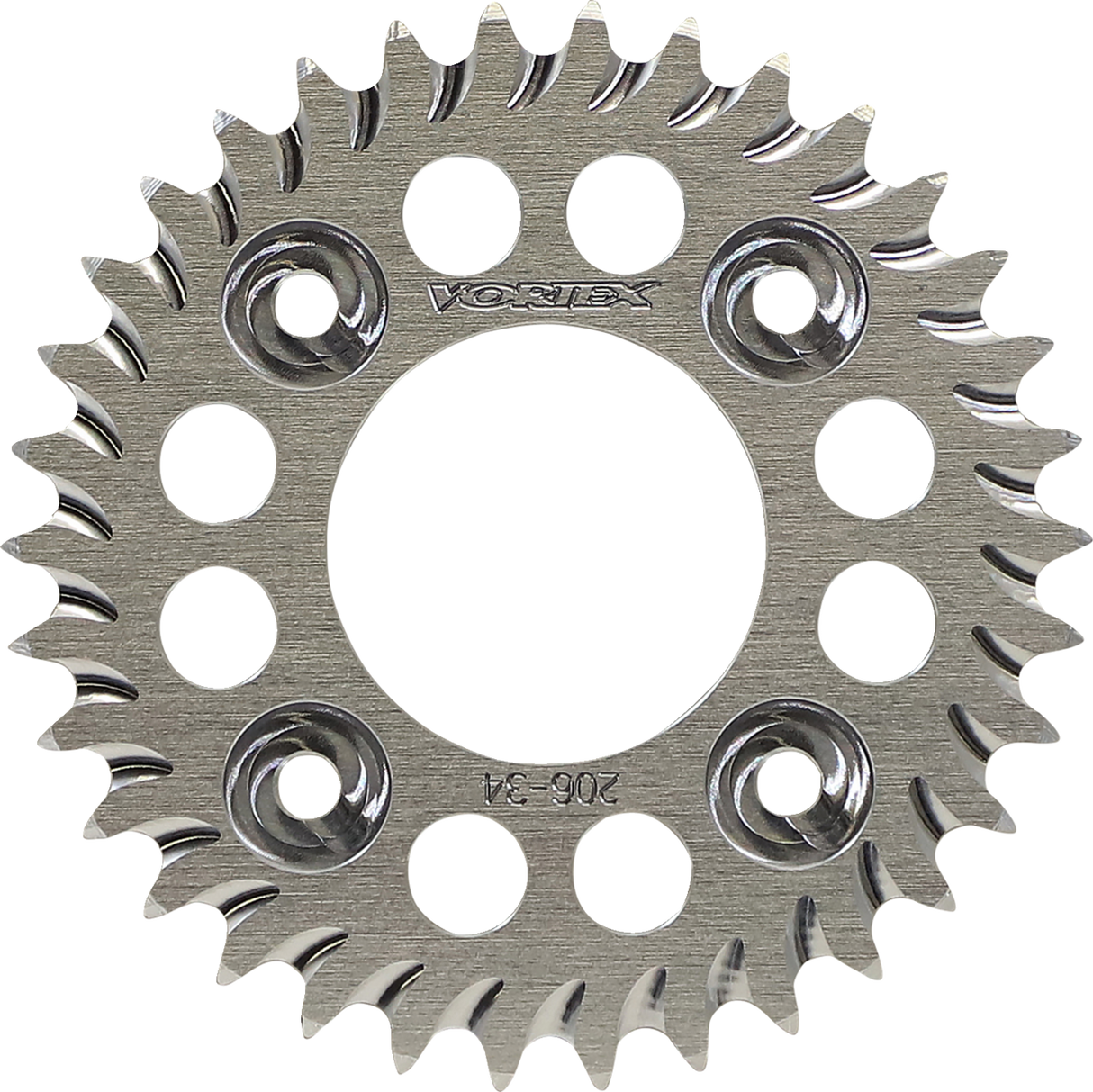 VORTEX Aluminum Sprocket - Silver - Rear - 34 Tooth 206-34