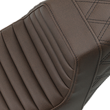 SADDLEMEN Step-Up Seat - Front Tuck-n-Roll/Rear Lattice Stitch - Brown 807-11-176BR