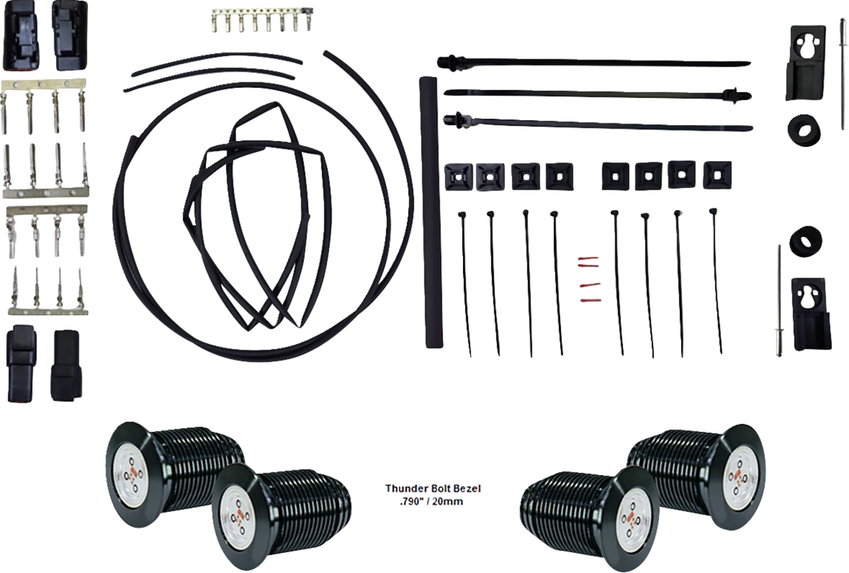 PAUL YAFFE BAGGER NATION Thunder Bolts Kit - Run/Brake/Turn - Black PYO:BB-TB-B