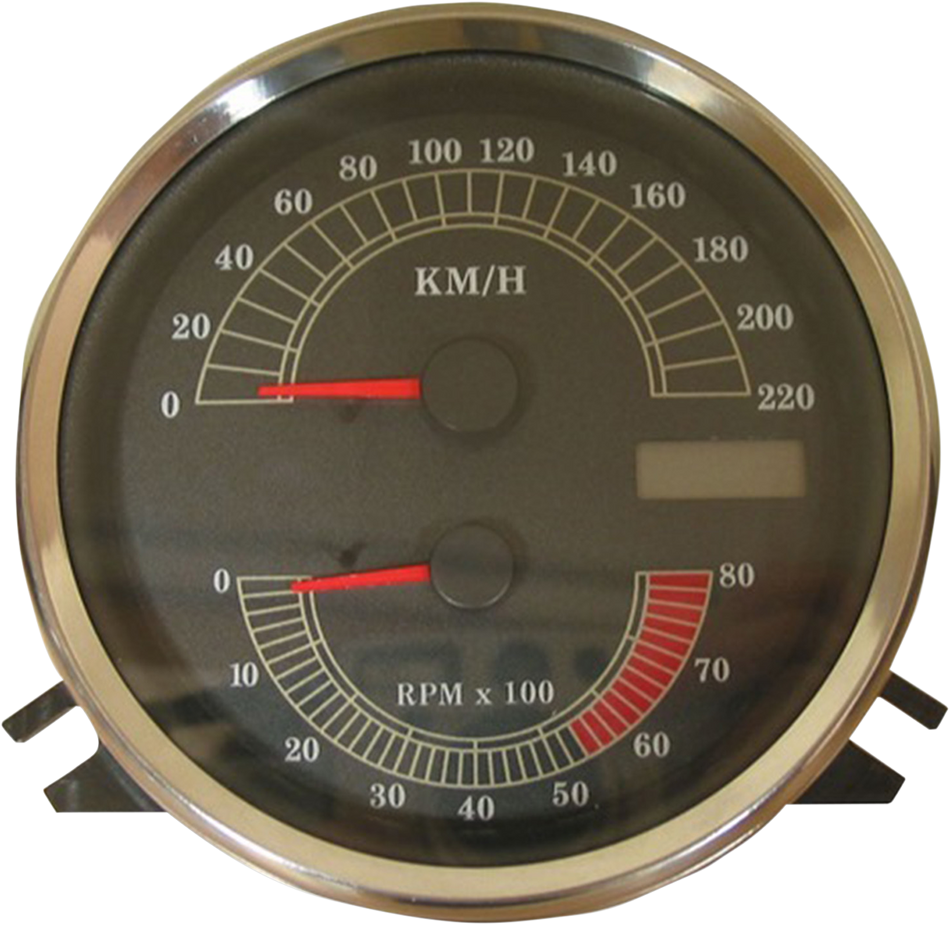 DRAG SPECIALTIES Electronic Speedometer/Tachometer - Stock Look - 220 KPH/8000 rpm NO DIAGNOSTIC FUNCTIONS T21-6986A