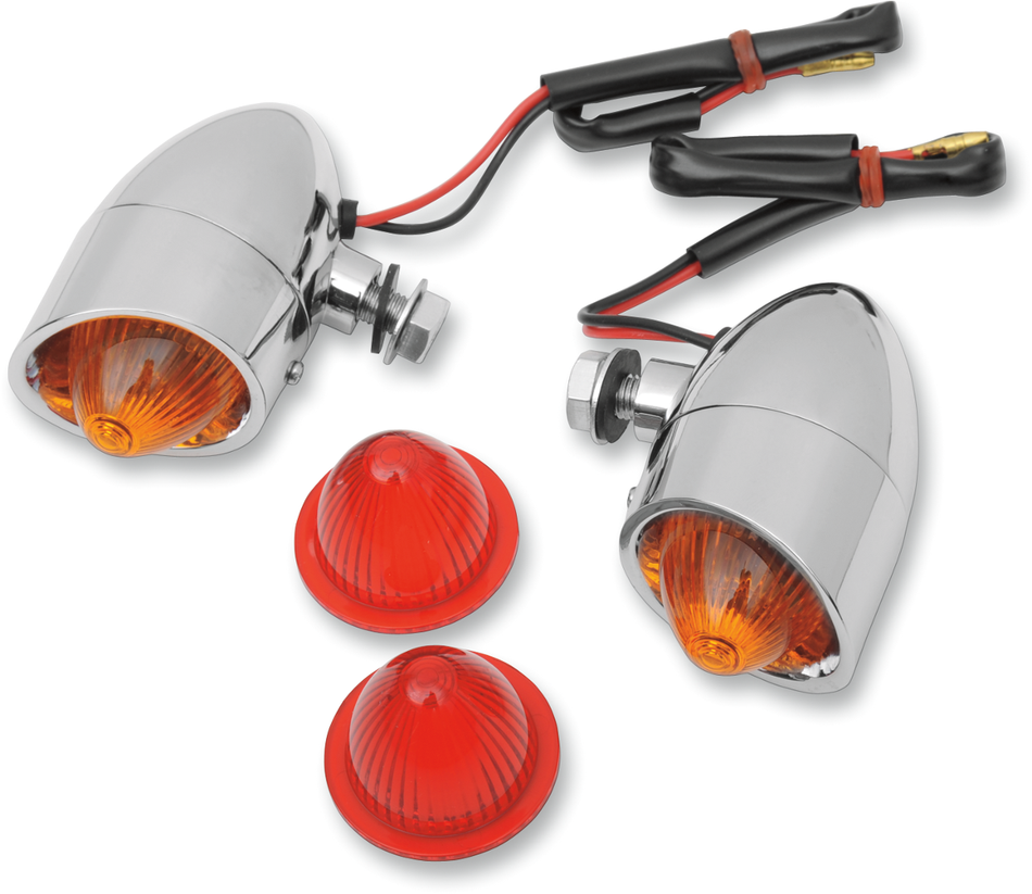 DRAG SPECIALTIES Mini Retro-Style Marker Light Kit - Amber/Red 20-6053SBA/RH