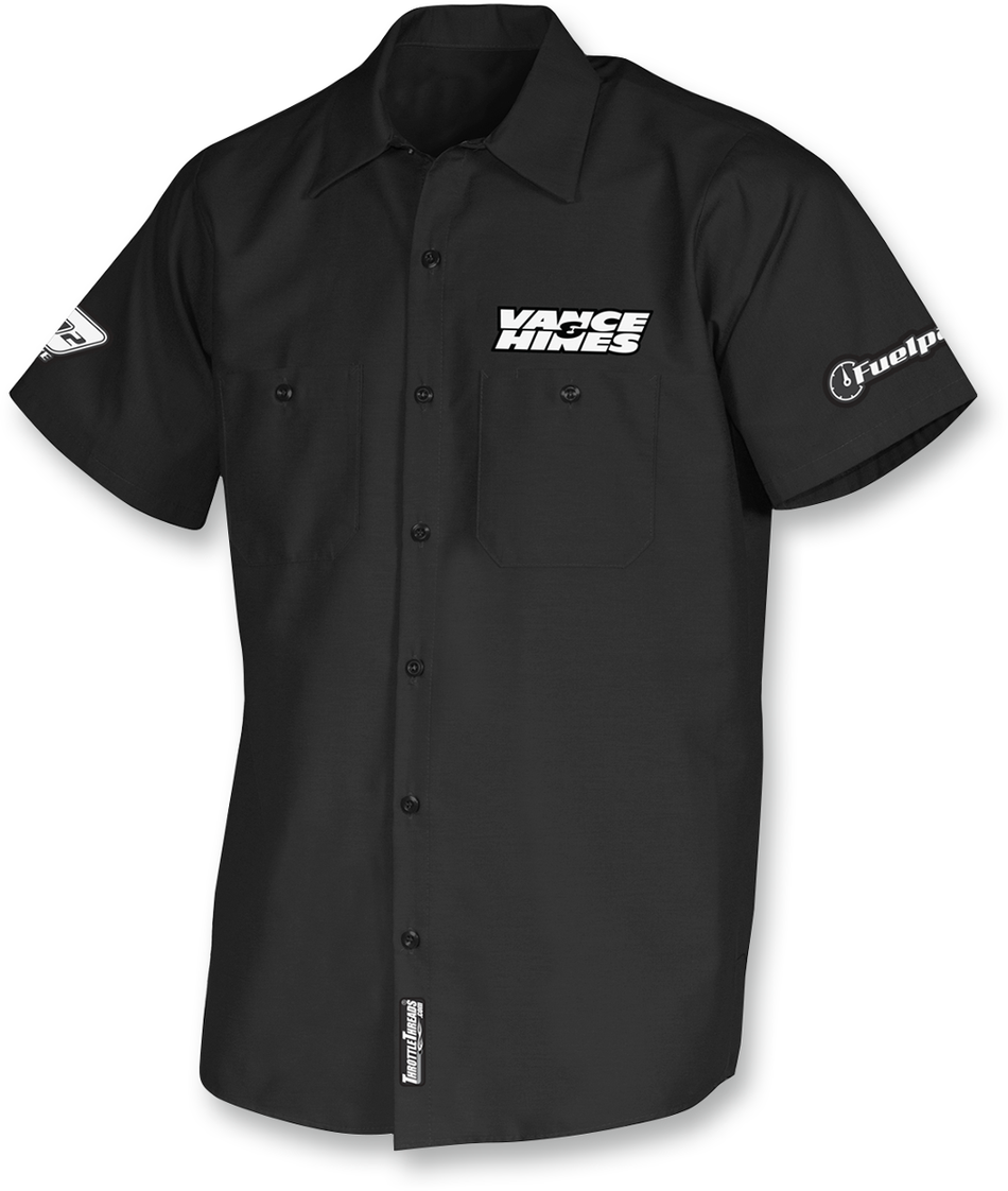 THROTTLE THREADS Vance & Hines Shop Shirt - Black - Large VNH18S24BKLR