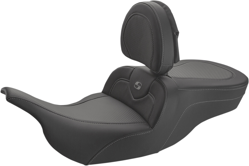 SADDLEMEN Roadsofa Carbon Fiber Seat - With Driver Backrest - Black 897-07-185BR