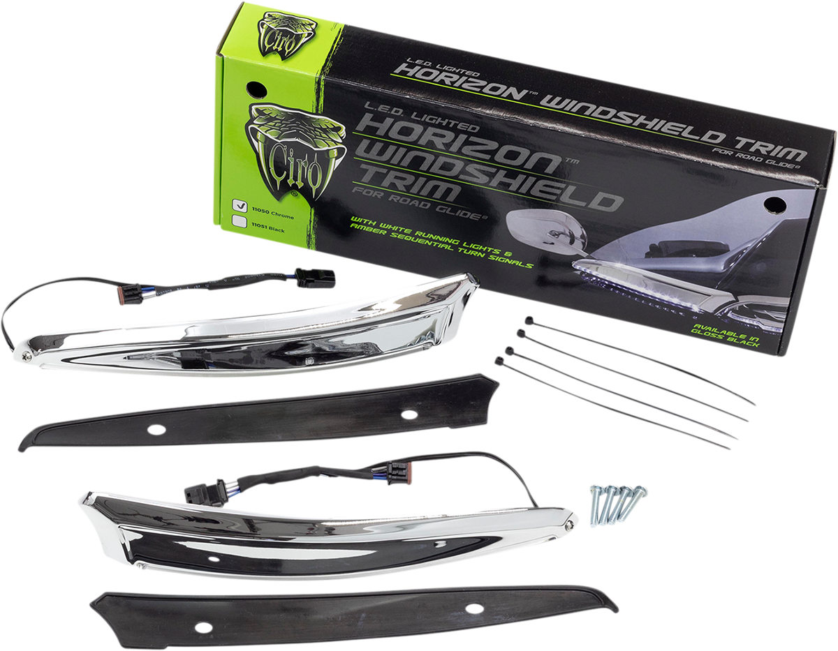 CIRO LED Windshield Trim - 15-20 FLTR - Chrome 11050