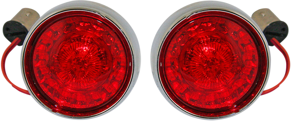CUSTOM DYNAMICS Bullet Turn Signal - 1157 - Chrome - Red Lens PB-BB-RR-1157CR