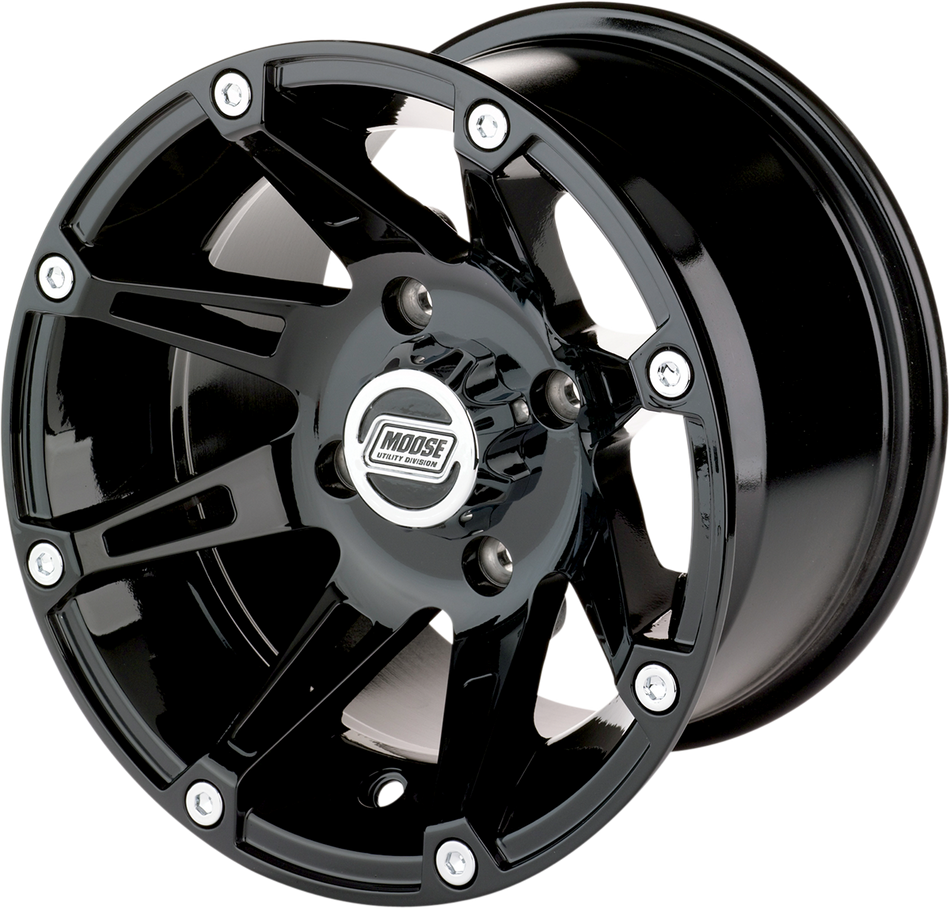 MOOSE UTILITY Wheel - 387X - Front/Rear - Machined Black - 12x8 - 4/4 - 4+4 387MO12844BW4