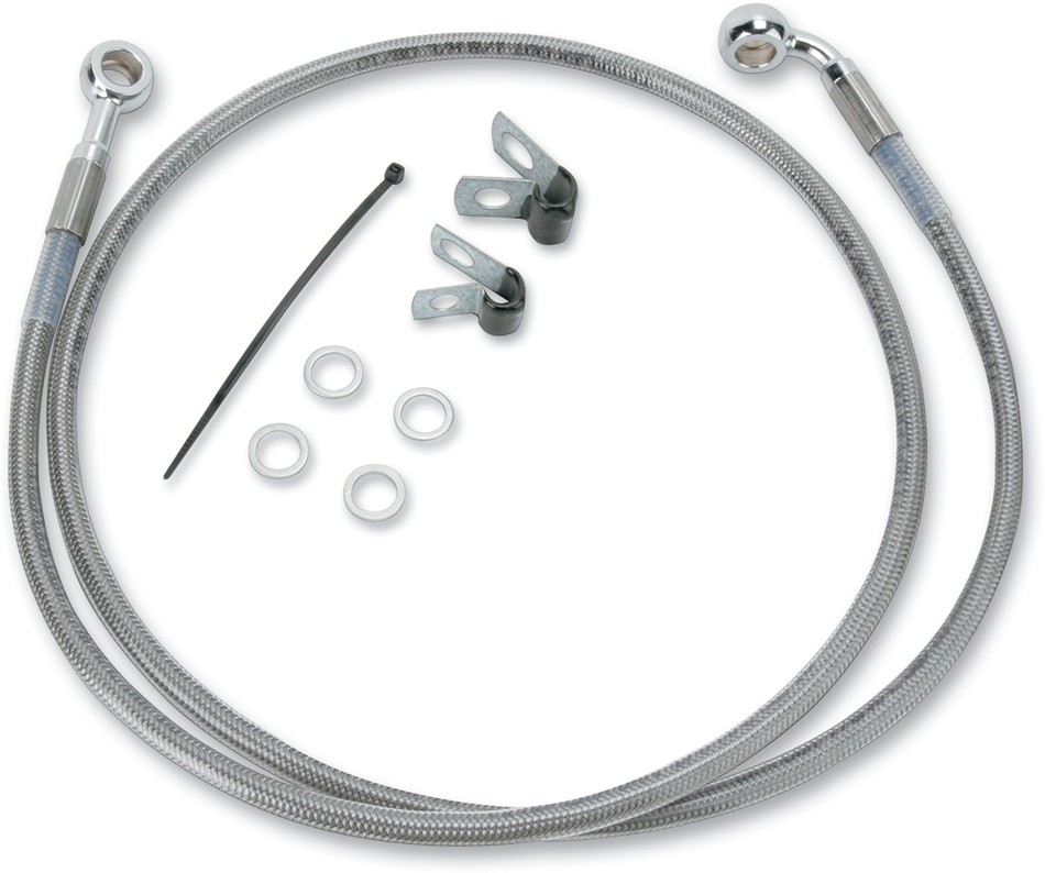 DRAG SPECIALTIES Brake Line - Front - +6" - Stainless Steel 640210-6