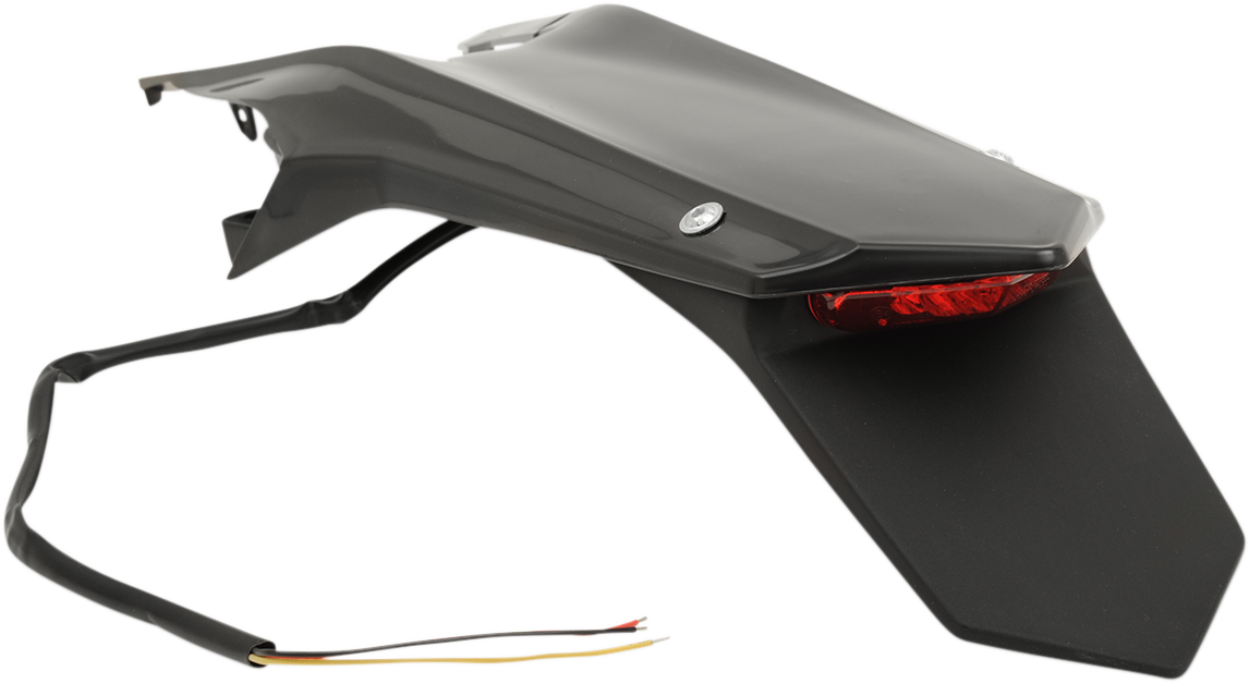 UFO Enduro Rear Fender - with Light - Black HU03362001