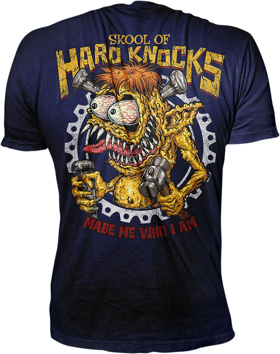 LETHAL THREAT Skool of Hard Knocks T-Shirt - Blue - 4XL LT20896-4XL