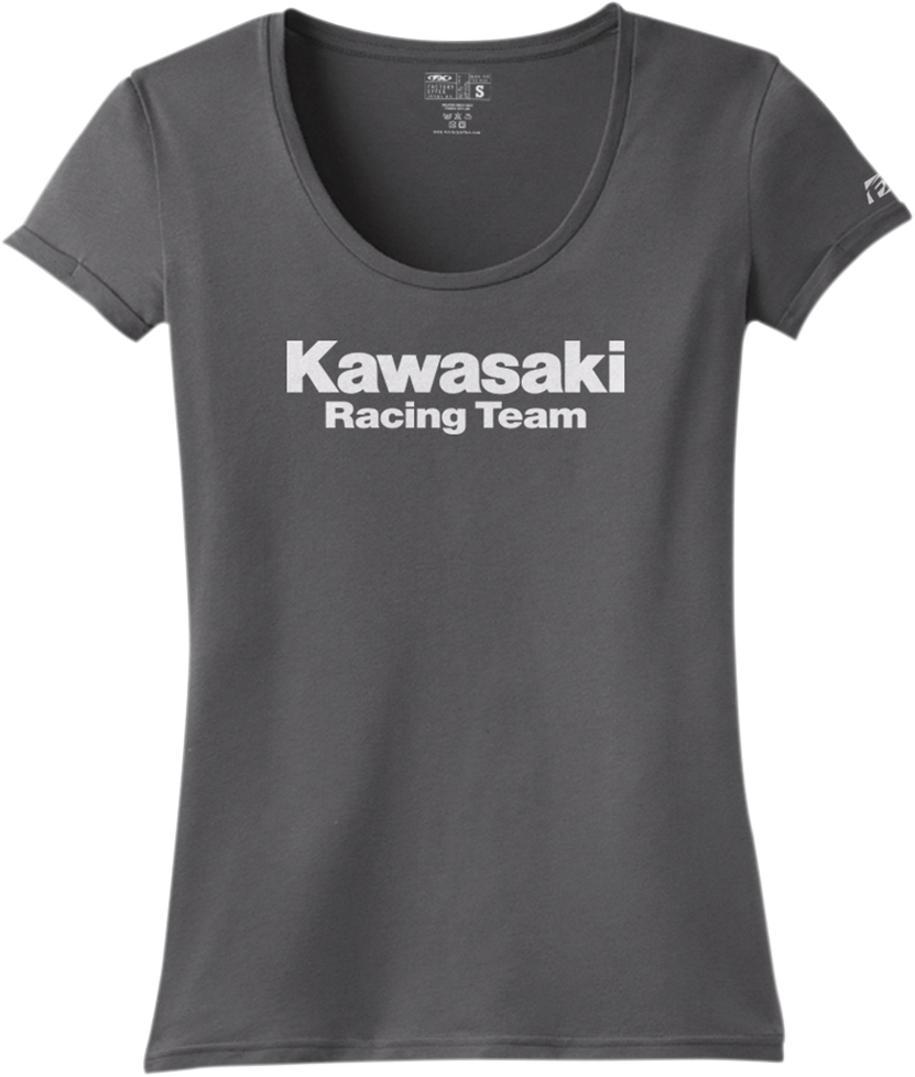 FACTORY EFFEX Women's Kawasaki Racing T-Shirt - Charcoal - Large 18-87154