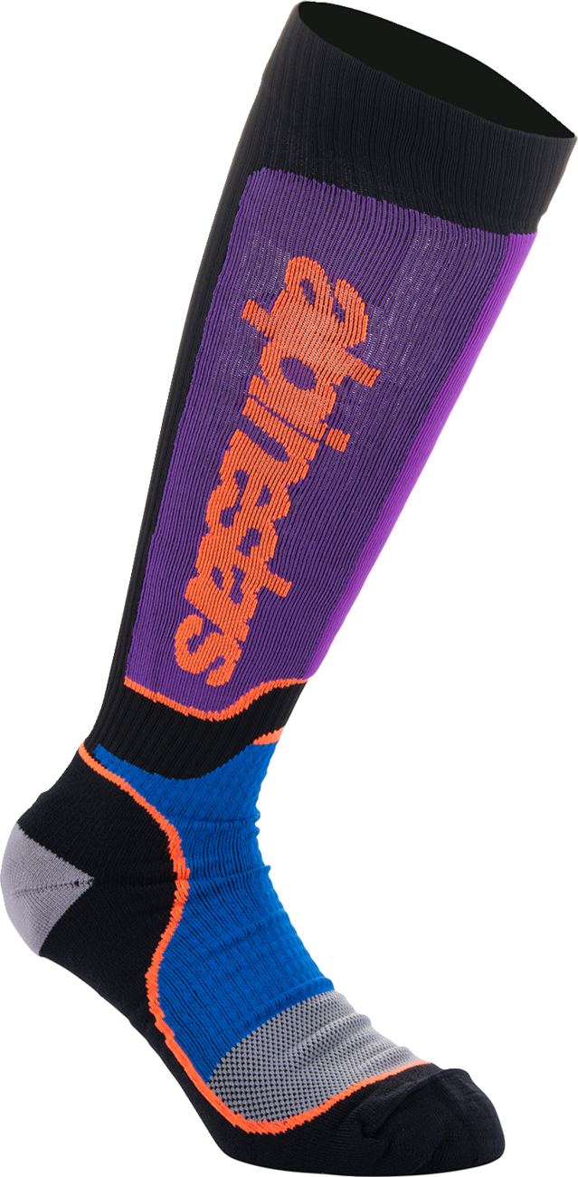ALPINESTARS MX Plus Socks - Black/Purple/Blue/Orange - Medium 4702324-1246-M