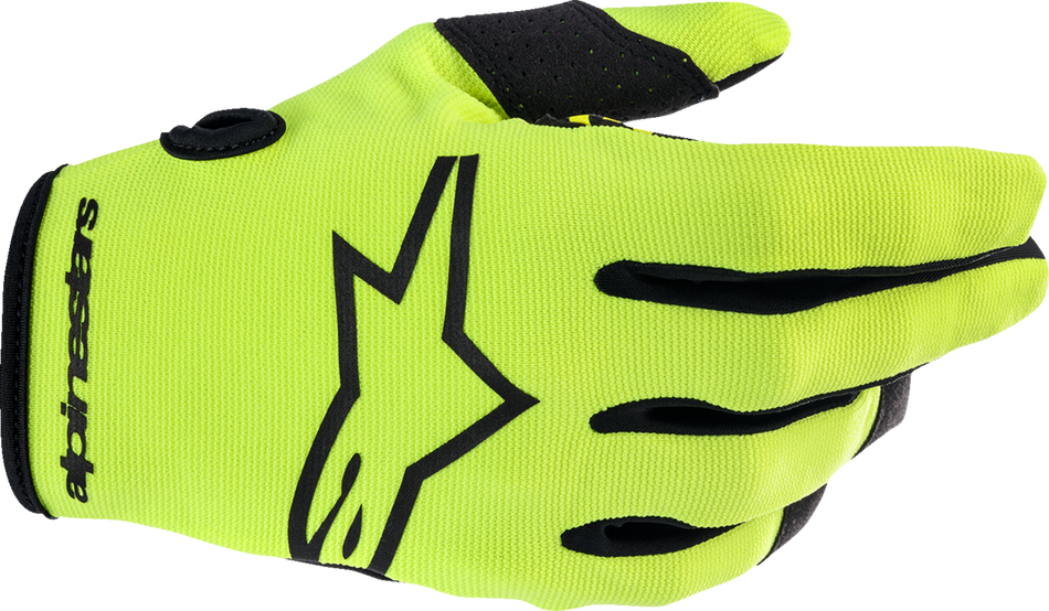 ALPINESTARS Youth Radar Gloves - Fluo Yellow/Black - Medium 3541823-551-M