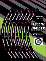 D'COR VISUALS Rim Decal - Kawasaki Logo - 19" Rear 40-80-201