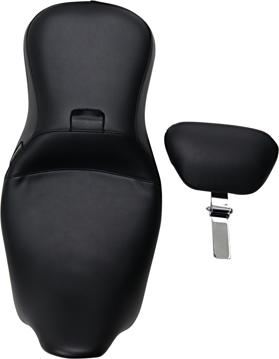 LE PERA Outcast Seat - 2-Up - With Backrest - Smooth - Black - FLH LK-997BR