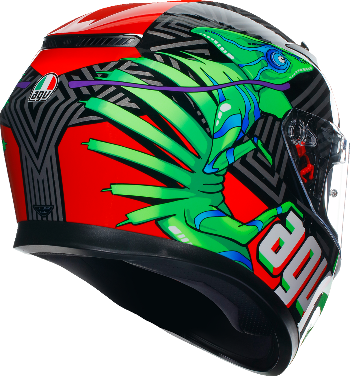 AGV K3 Helmet - Kamaleon - Black/Red/Green - Small 2118381004013S