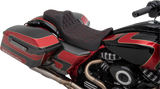 DRAG SPECIALTIES Predator III Seat - Extended - Double Diamond - Red Stitched - FL '08-'22 0801-1262