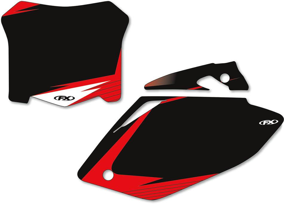 FACTORY EFFEX Graphic Number Plates - Black/Red - CRF 12-64342