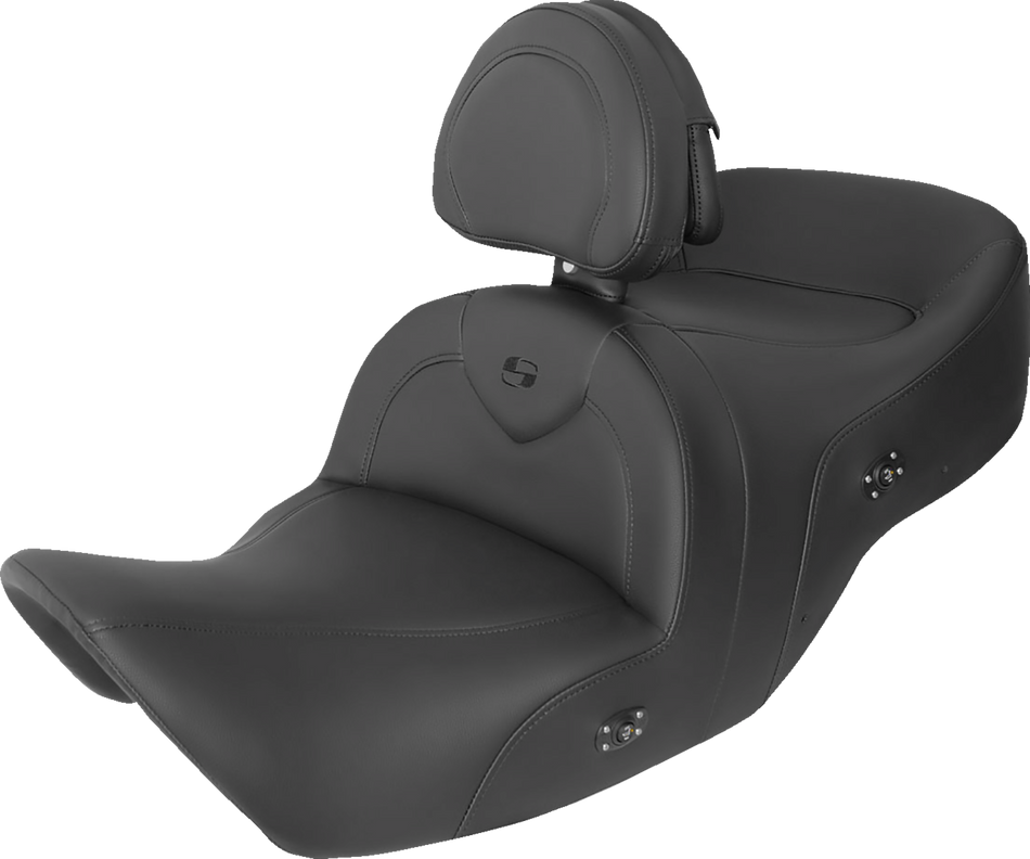 SADDLEMEN Seat - RoadSofa - with Backrest - Black w/ Black Stitching - Heated - GL1800 '01-'10 H01-07-187BRHCT