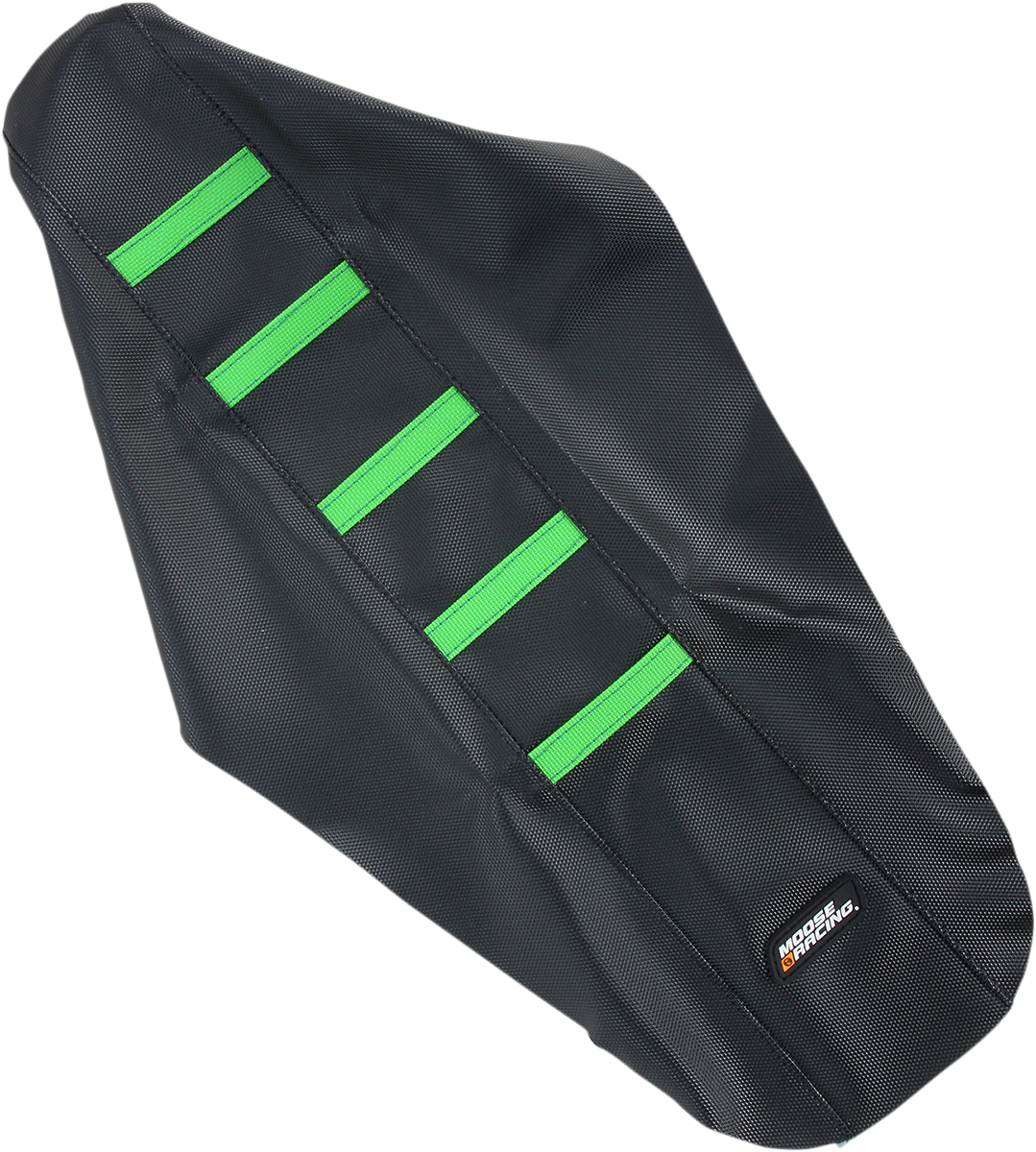 Funda de asiento acanalada MOOSE RACING - Funda negra/Costillas verdes - Kawasaki KXF25006-334RT 