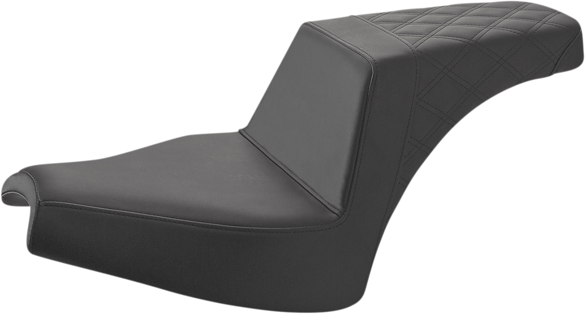 SADDLEMEN Step Up Seat - Front Smooth/Rear Lattice - Black - Chief I21-04-173